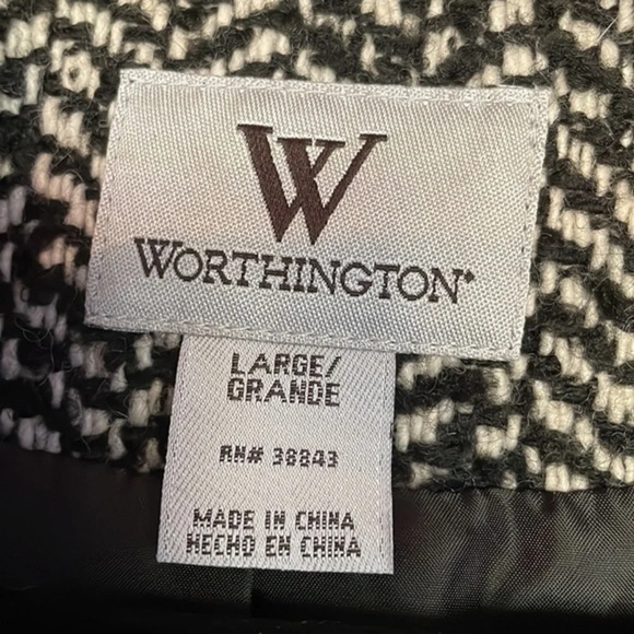 New Worthington Herringbone Boucle Winter Coat Large (L) - Picture 5 of 9